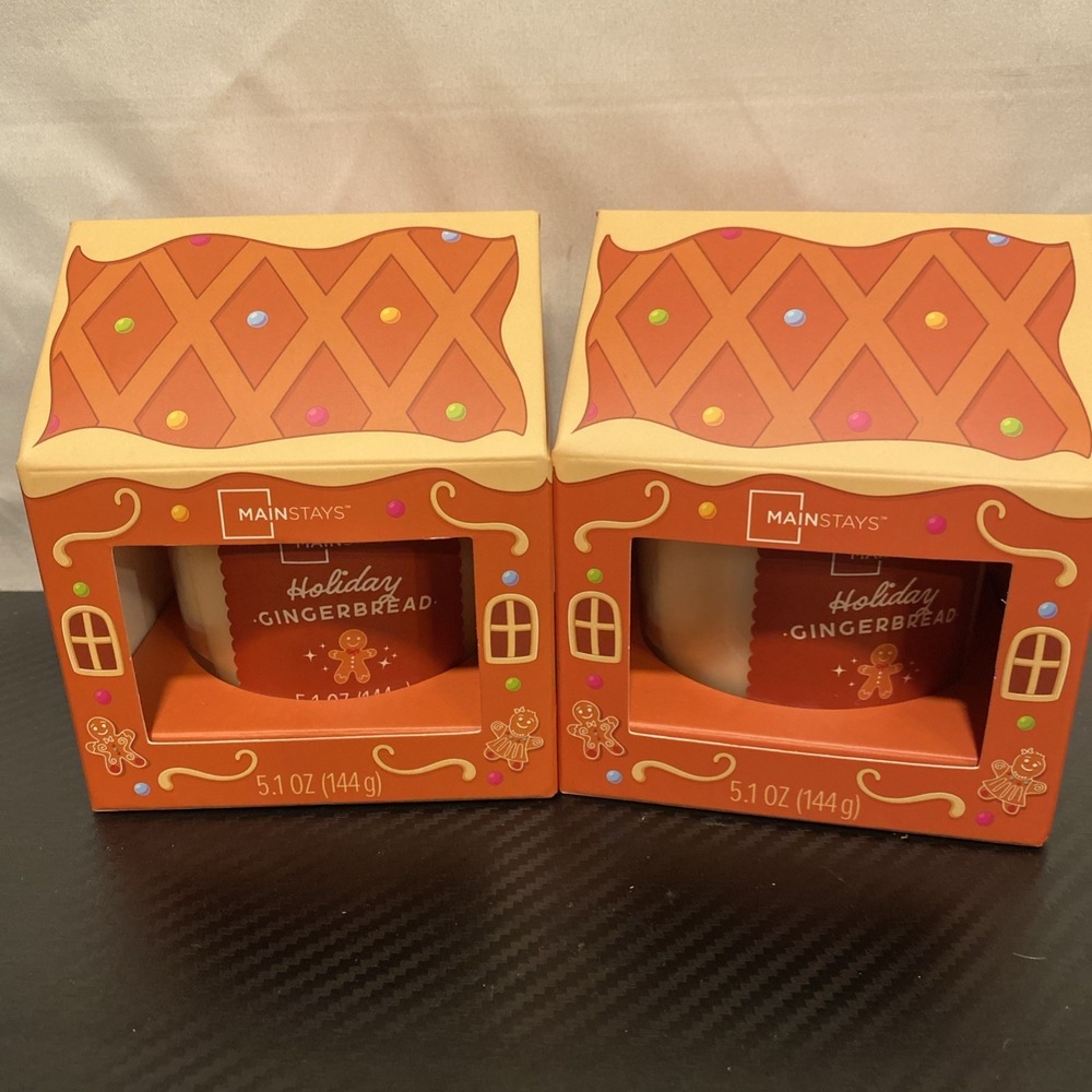 2x‎ Mainstays Holiday Gingerbread Candle 5.1oz 1 Wick